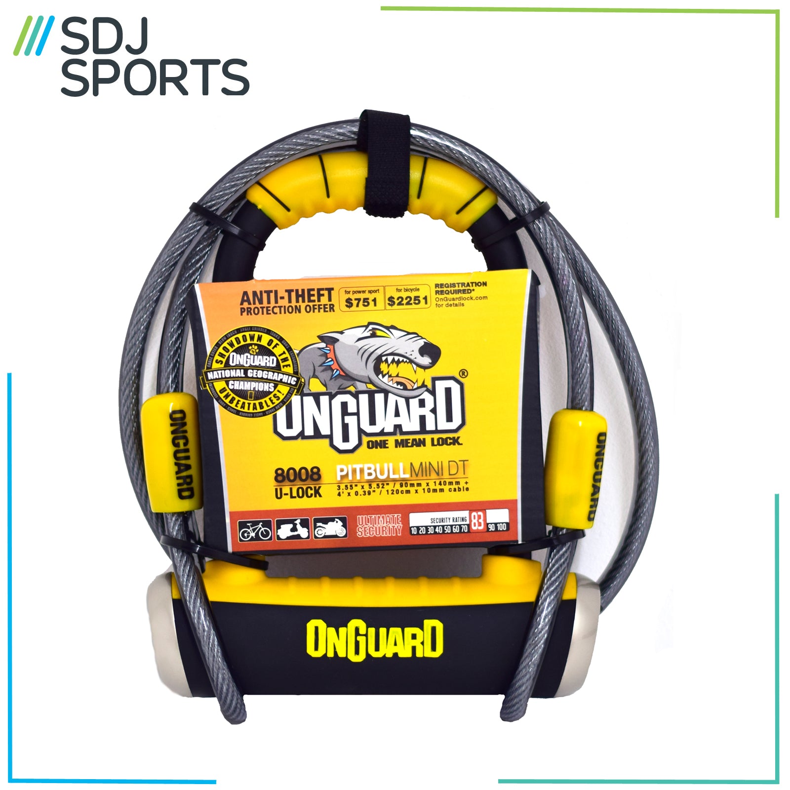 Onguard D Lock With Cable Bike U Lock Onguard Pitbull Mini Dt 8008