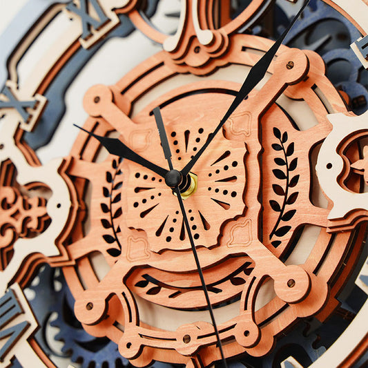 ROKR Romantic Note Wall Clock Mechanical Gear LC701 3D Puzzle Alternate 1