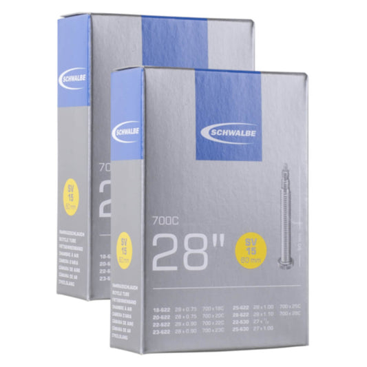 Schwalbe SVS15 700x18-28c 60mm 700c Presta Valve Bike Inner Tube Pack of 2