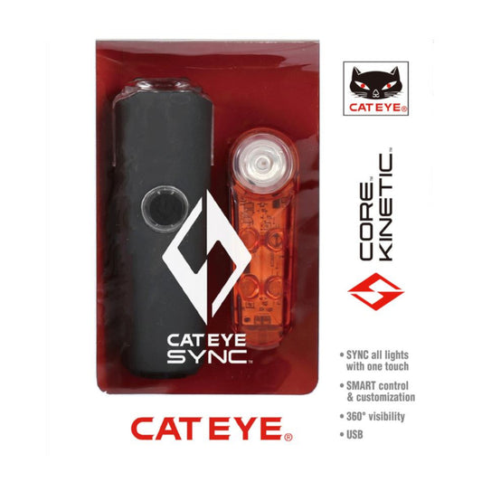 Cateye Sync Core 500 / Sync Kinetic Front & Rear Bike Light Set Alternate 1