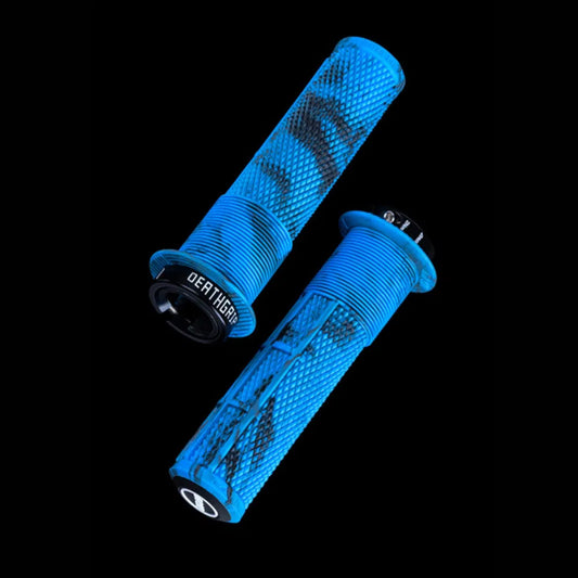DMR DeathGrip 2 Blue Marble Thick Flanged Bike Handlebar Grips Alternate 2