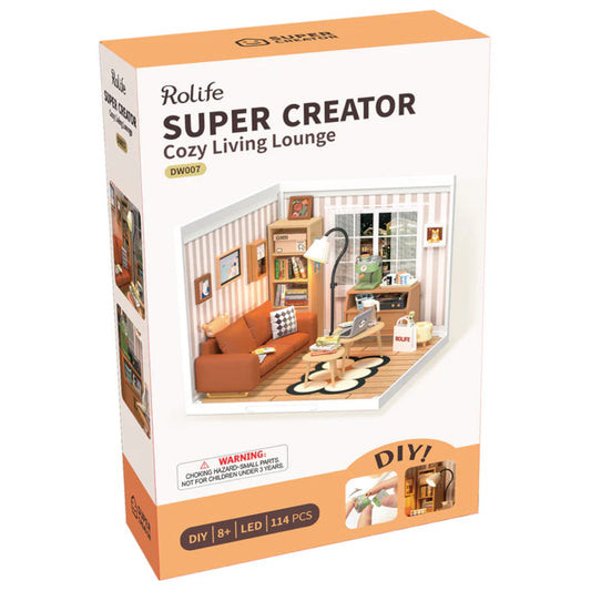 Rolife Cozy Living Lounge Super Creator DIY Minature House DW007 3D Puzzle Alternate 1