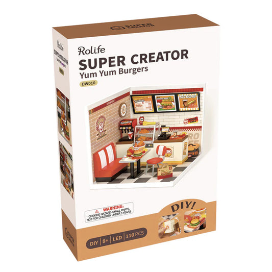 Rolife Yum Yum Burgers Super Creator DIY Miniature House DW010 3D Puzzle Alternate 1