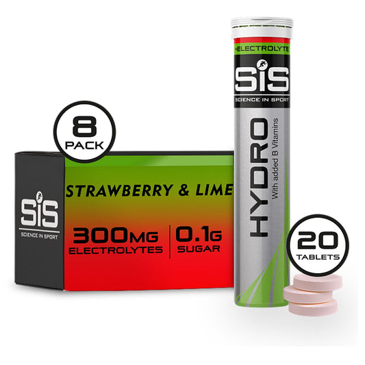 SIS GO Hydro Tablets Sports Hydration Tablets Strawberry & Lime Box of 8