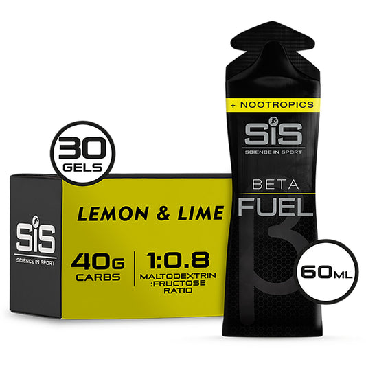 SIS Beta Fuel +Nootropics Sports Energy Gels - Lemon and Lime 60ml