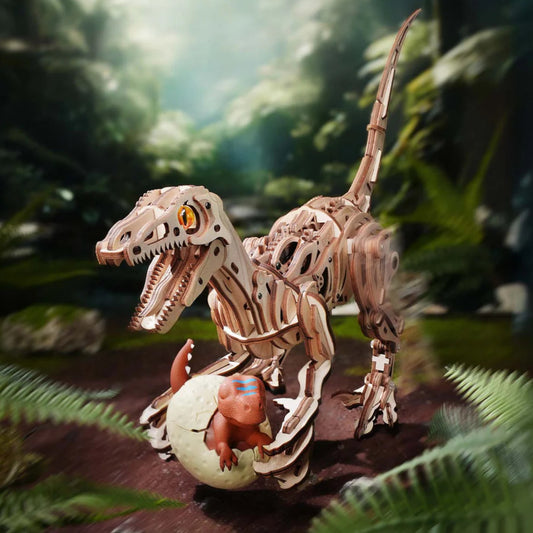 ROKR Velociraptor Mechanical Wooden 3D Puzzle LD01 Alternate 1