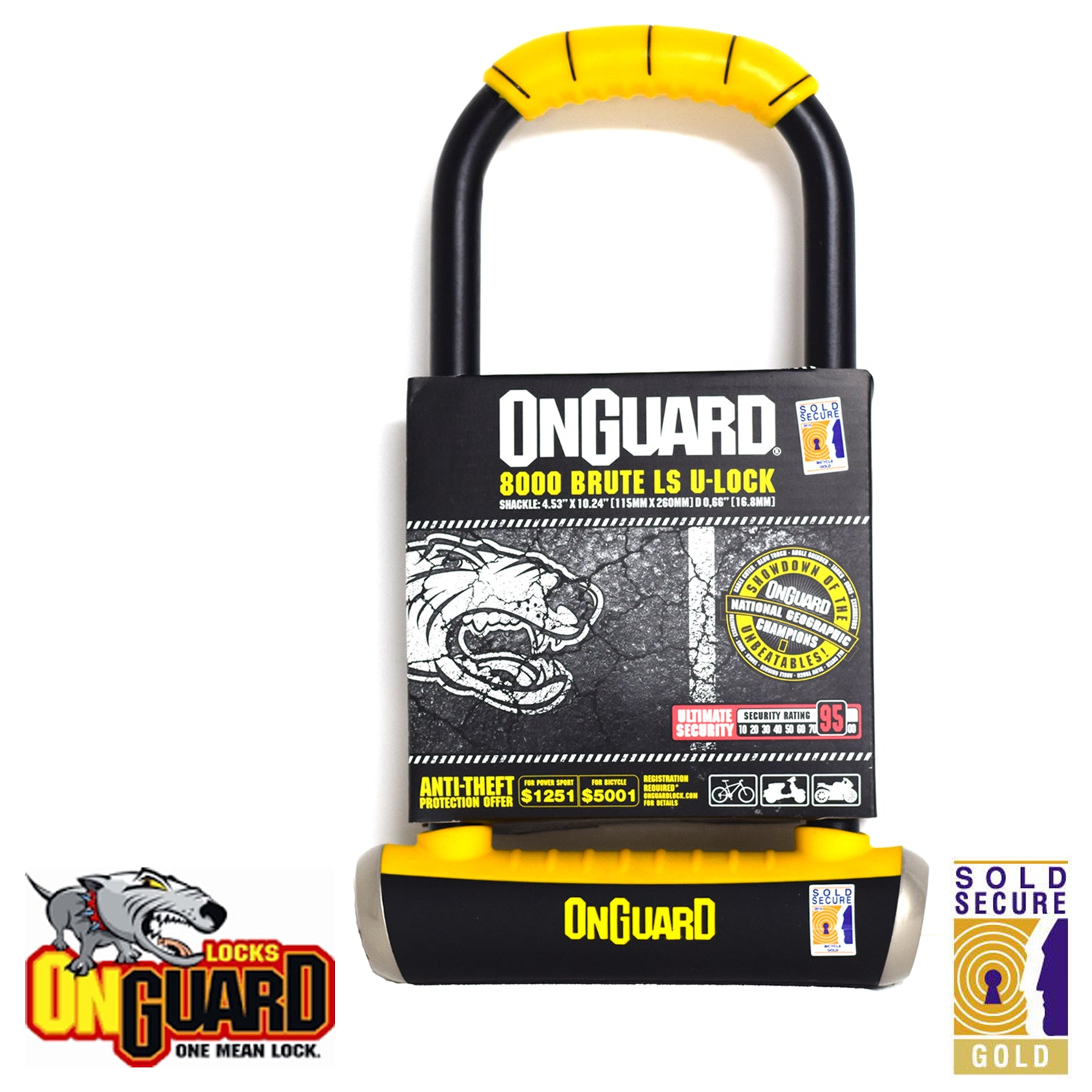 fahrradschloss onguard Onguard Brute LS 8000 Fahrrad-Bügelschloss Sold Secure Gold