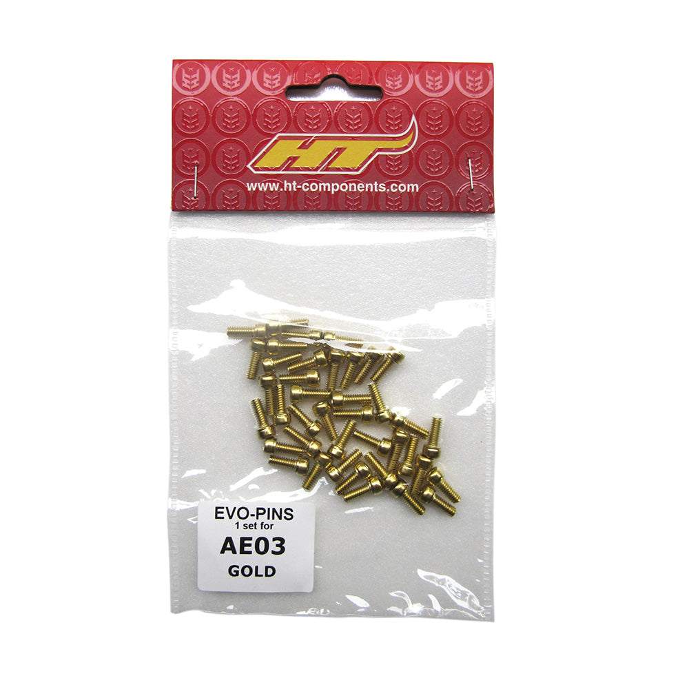 pedal pins gold HT Components AE03/ME03 Gold Pin Kit Pack of 40 Bike Pedal Spare Part