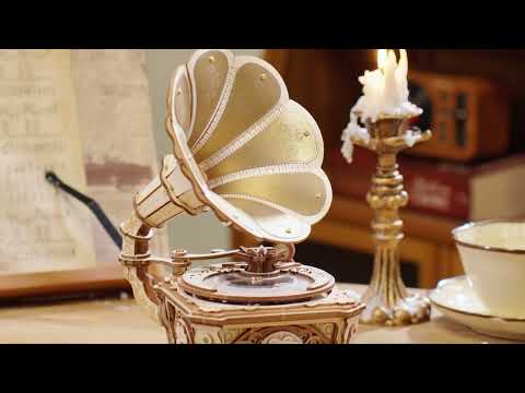 ROKR Diva Gramophone Music Box Wooden 3D Puzzle AMK82