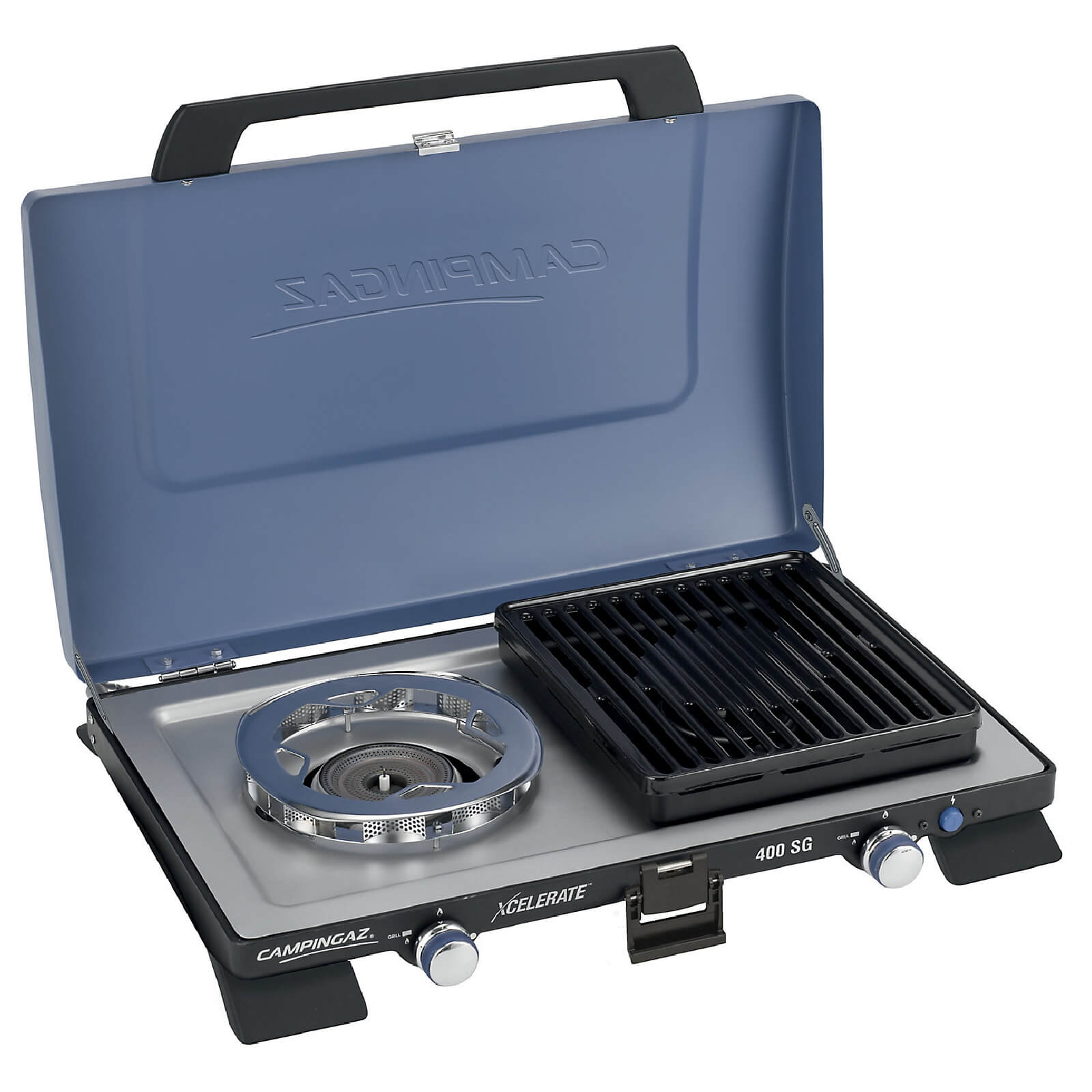 camping herd Campingaz Serie 400 SG Doppelbrenner und Grill Tragbarer Gas-Campingkocher