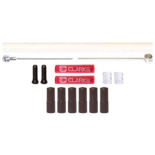 Clarks 8012 Stainless Steel 2P Housing Bike Brake Inner & Outer Cable Set White