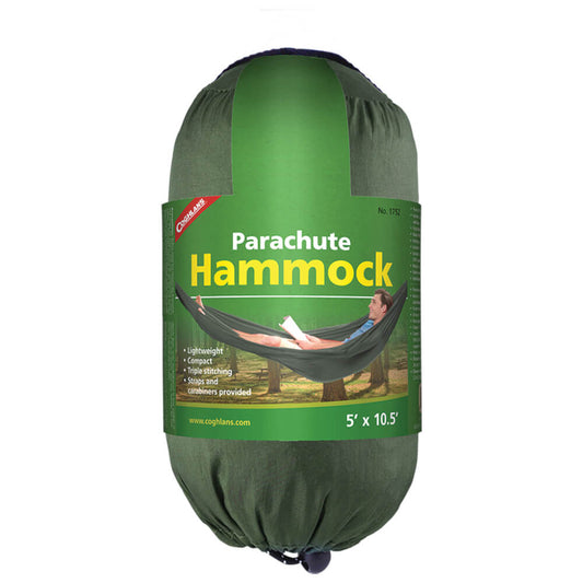 Coghlan's Single Parachute Hammock 5'x10.5' Camping Hammock Green Alternate 1