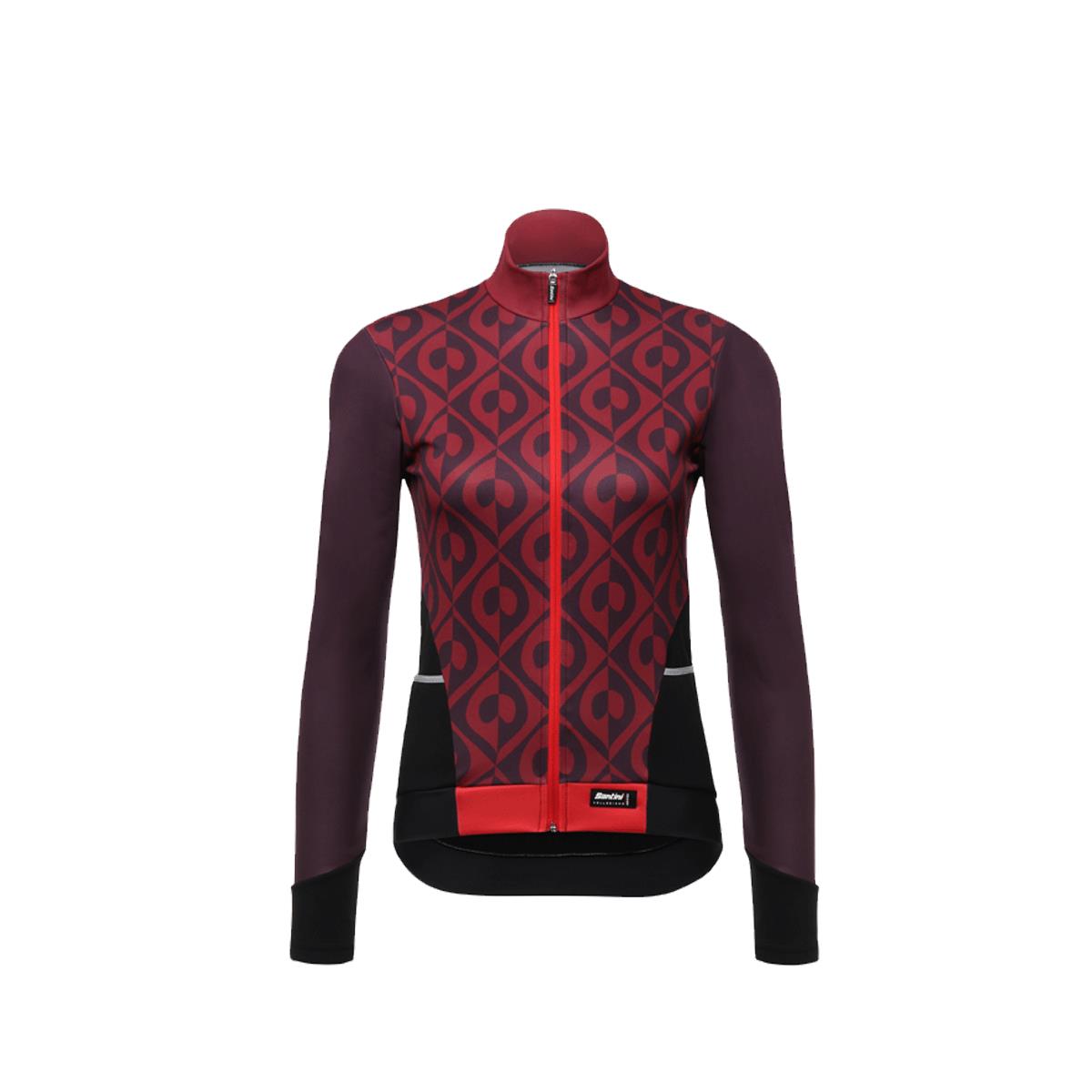 santini fahrradbekleidung damen Santini Fashion Coral Bordeaux Large Damen Langarm-Radtrikot