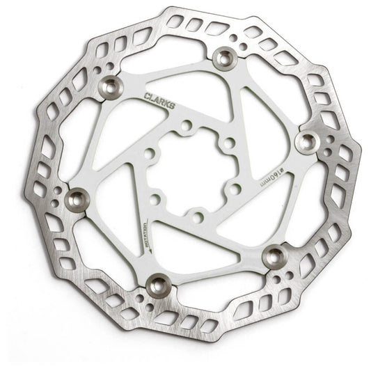 Clarks CFR-09FS 6 Bolt 420 Stainless Steel Floating Bike Disc Brake Rotor 203mm White