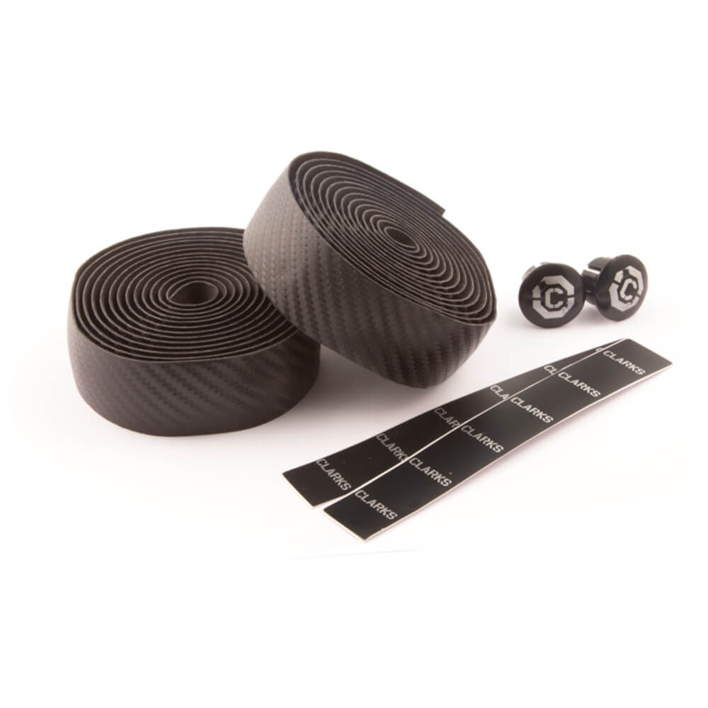 lenkerband abschlussband Clarks CHBT-CARB Carbon Effect With Plugs & Finishing Tape Bike Handlebar Tape