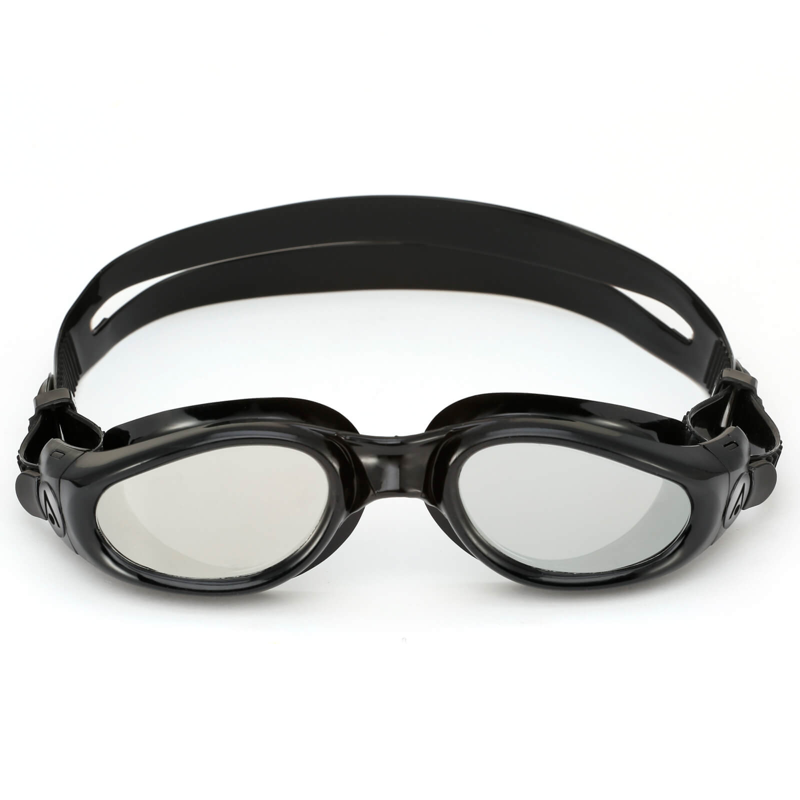 Men's Swimming Goggles Aqua Sphere Kaiman Adult Fitness Pool Black - Silver Mirrored Alternate 1