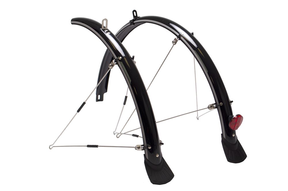 fahrrad schutzblech 26 XLC Reflective 45mm Mit Flaps 26 Zoll Fahrrad Schutzblech Set Schwarz