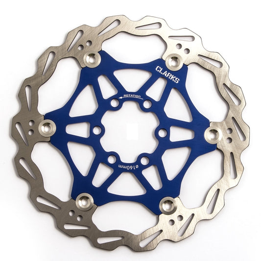 Clarks CFR-06 6 Bolt Lightweight 7075 Floating Bike Disc Brake Rotor 203mm Blue