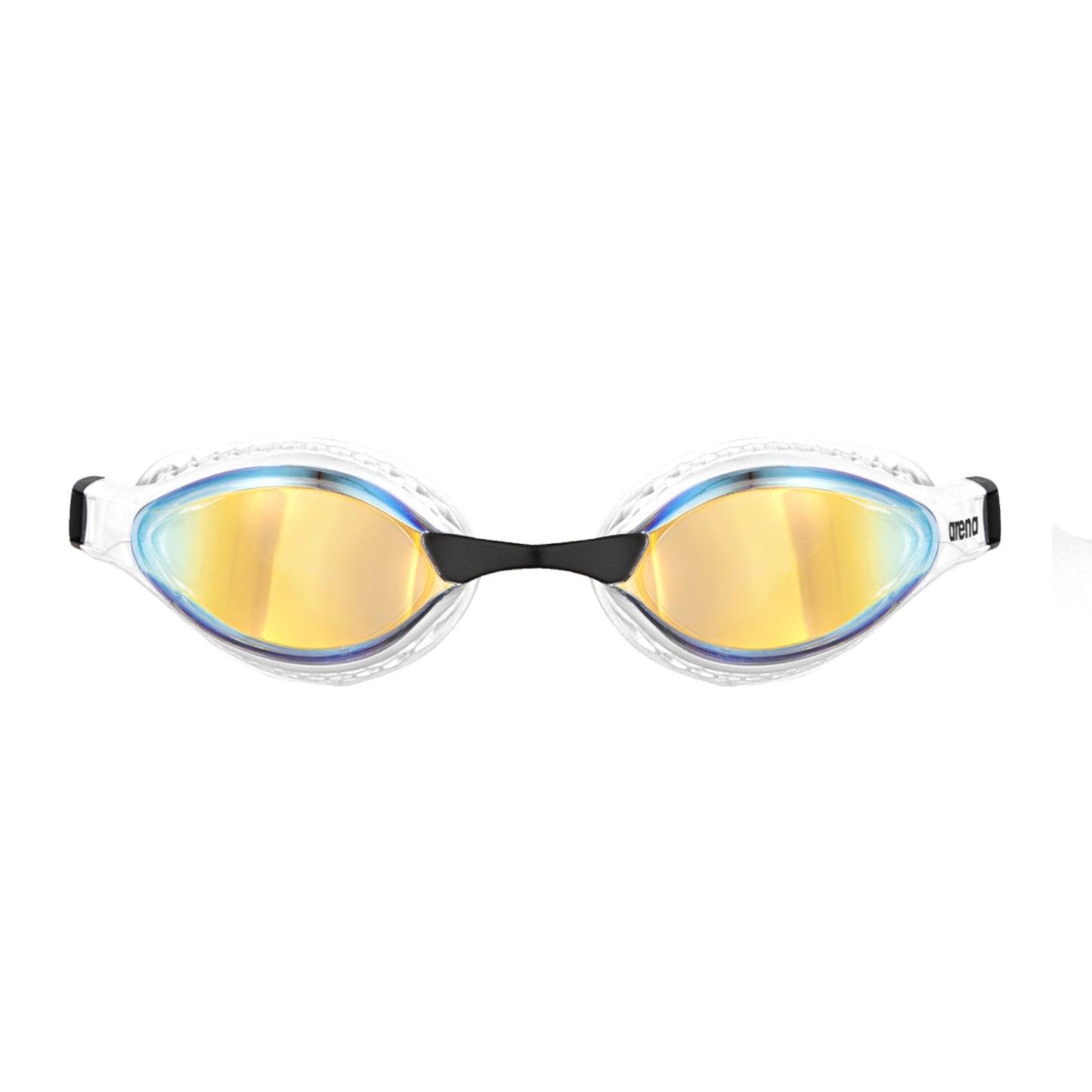 Arena Air Speed Mirror Racing Yellow Copper White Men's Swimming Goggles Alternate 1