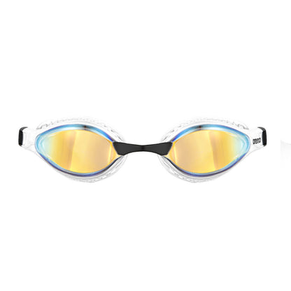 Arena Air Speed Mirror Racing Yellow Copper White Men's Swimming Goggles Alternate 1