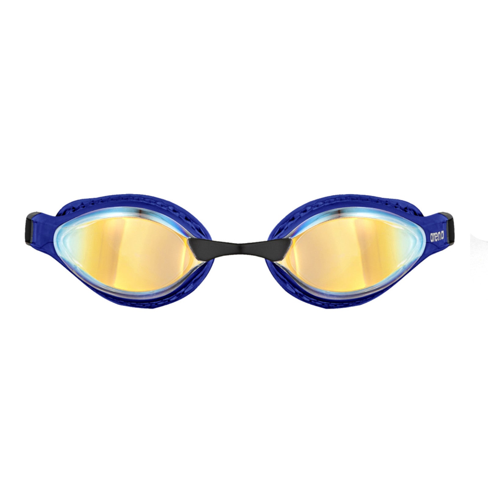Arena Air Speed Mirror Racing Yellow Copper Blue Men's Swimming Goggles Alternate 1
