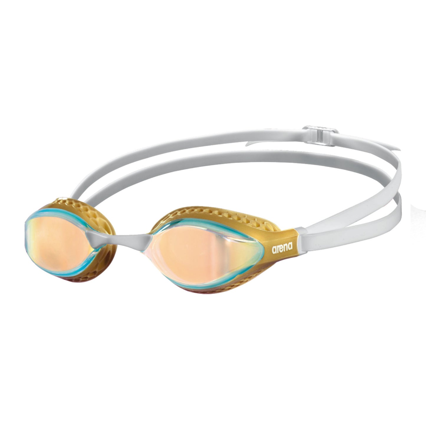 Arena Air Speed Mirror Racing Yellow Copper Gold Multi Men's Swimming Goggles