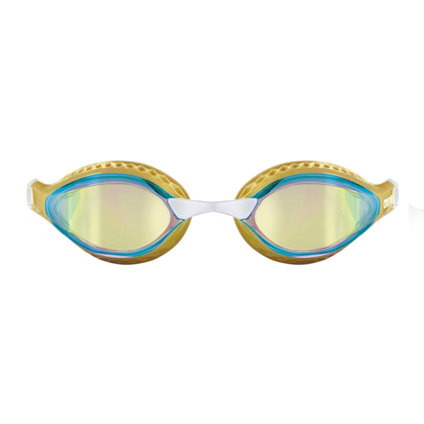 Arena Air Speed Mirror Racing Yellow Copper Gold Multi Men's Swimming Goggles Alternate 1