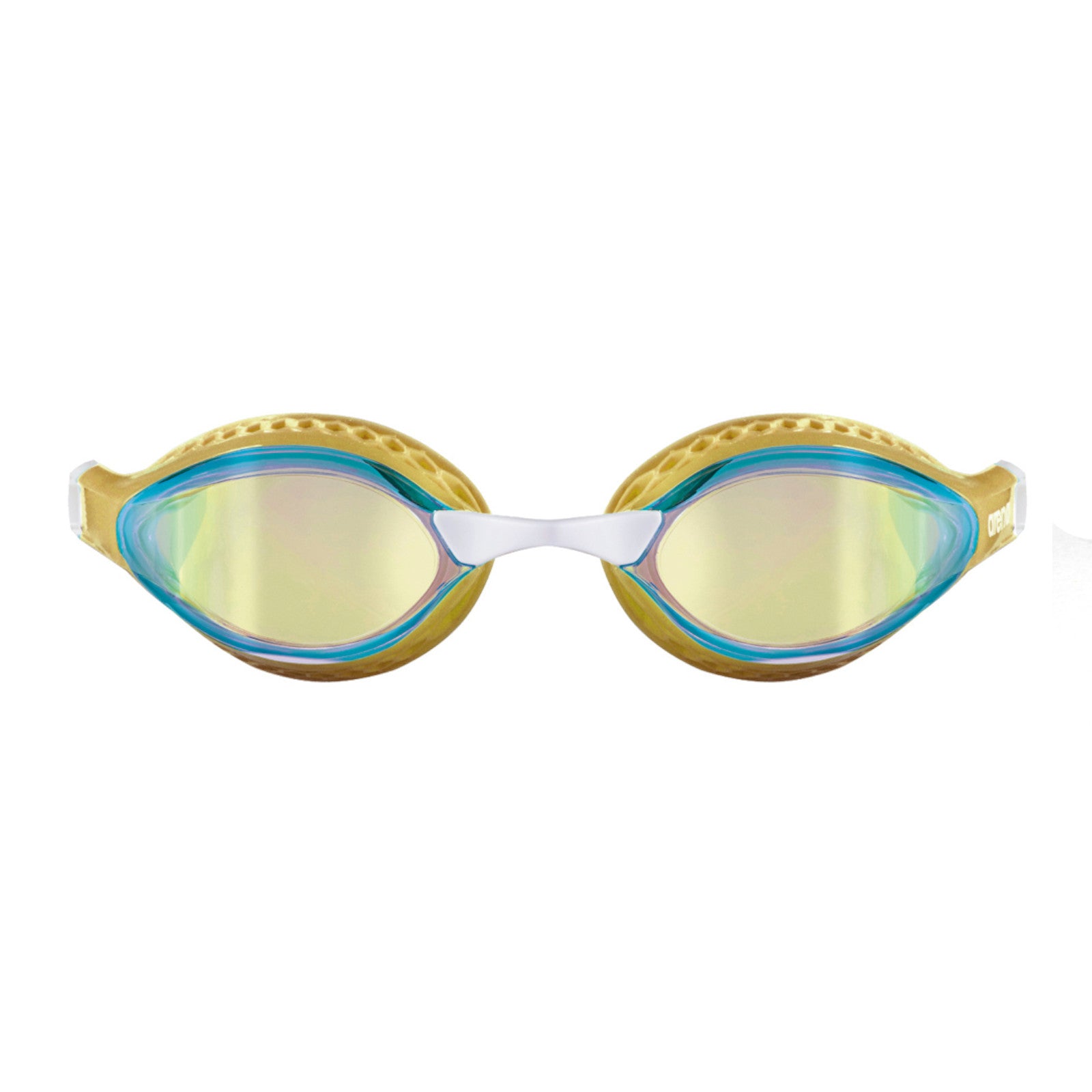 Arena Air Speed Mirror Racing Yellow Copper Gold Multi Men's Swimming Goggles Alternate 1