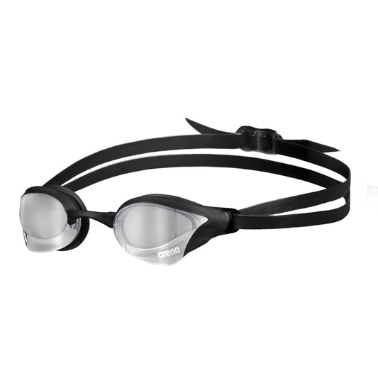 Arena Cobra Core Swipe Mirror Racing Silver Black Men's Swimming Goggles