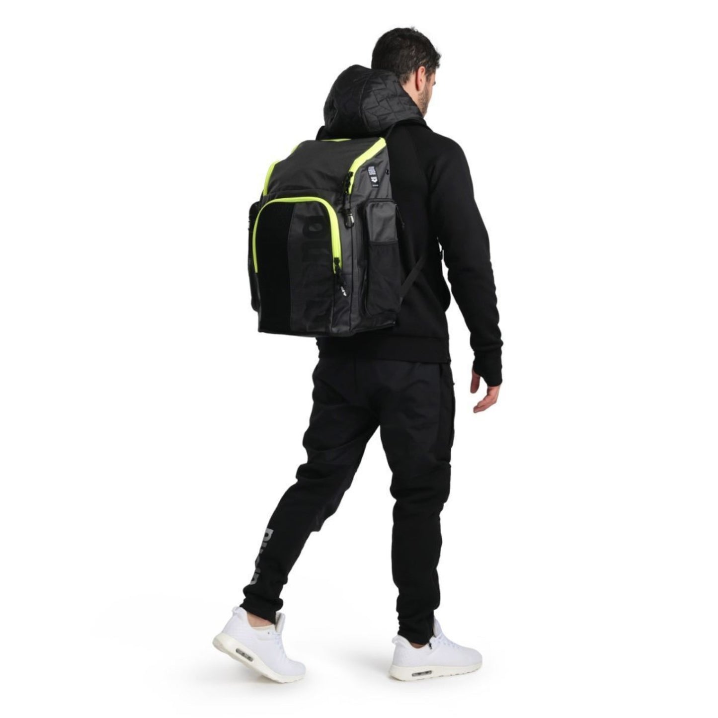 Arena Spiky III 45 Backpack Dark Smoke Neon Yellow Alternate 2