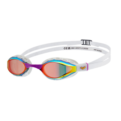 Arena Air Sonic Mirror Racing Gold White Men's Swimming Goggles