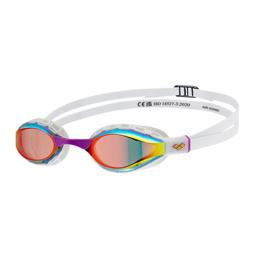 Arena Air Sonic Mirror Racing Gold White Men's Swimming Goggles