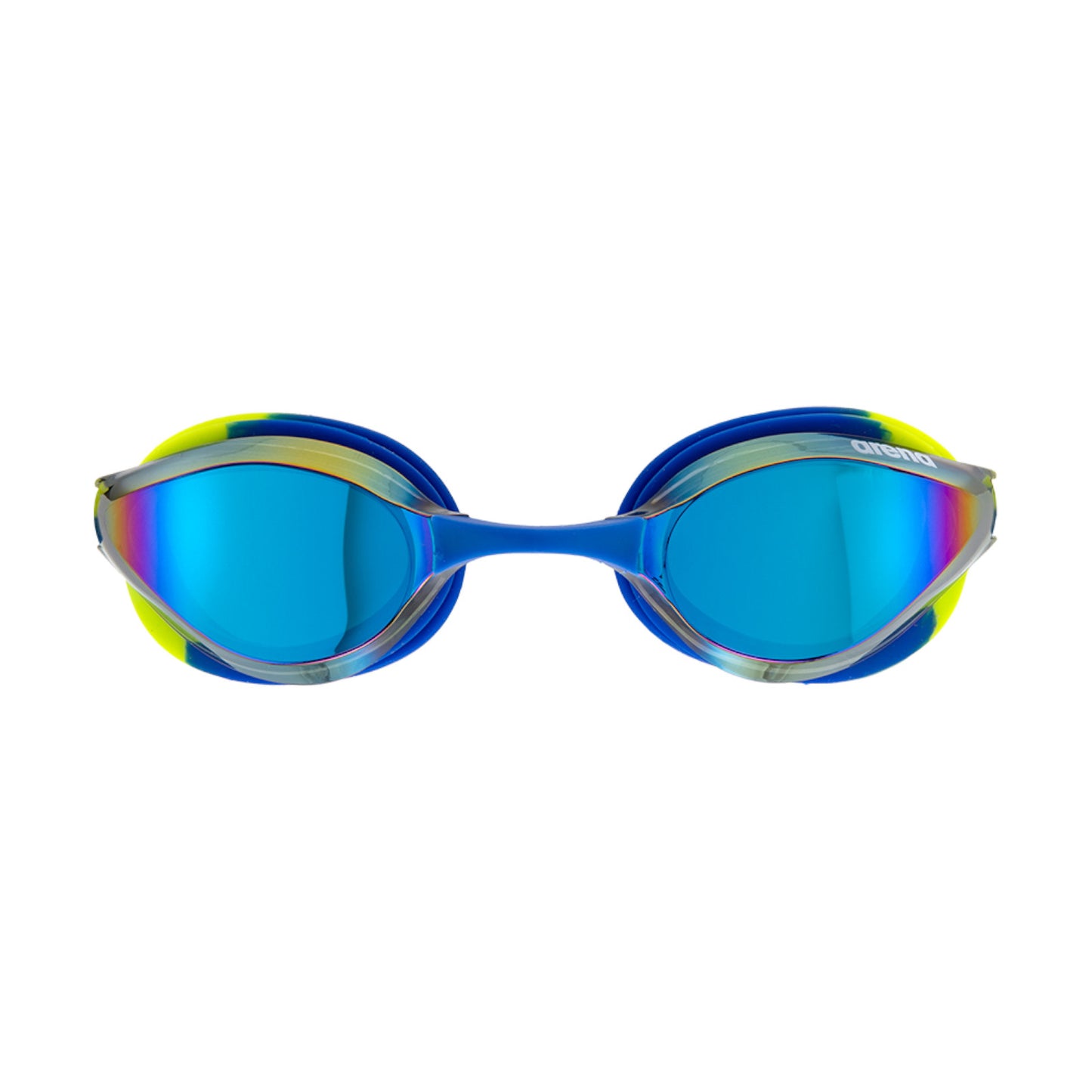 Arena Python Junior Mirror Racing Blue Blue Lime Kid's Swimming Goggles Alternate 1