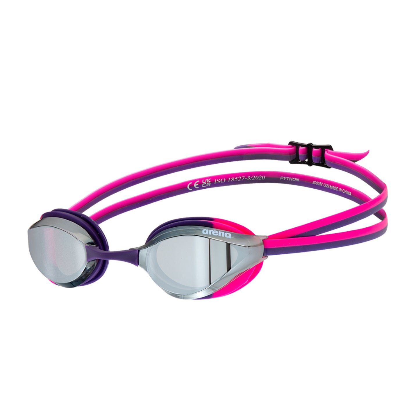 Arena Python Junior Mirror Racing Silver Shocking Pink Plum Kid's Swimming Goggles