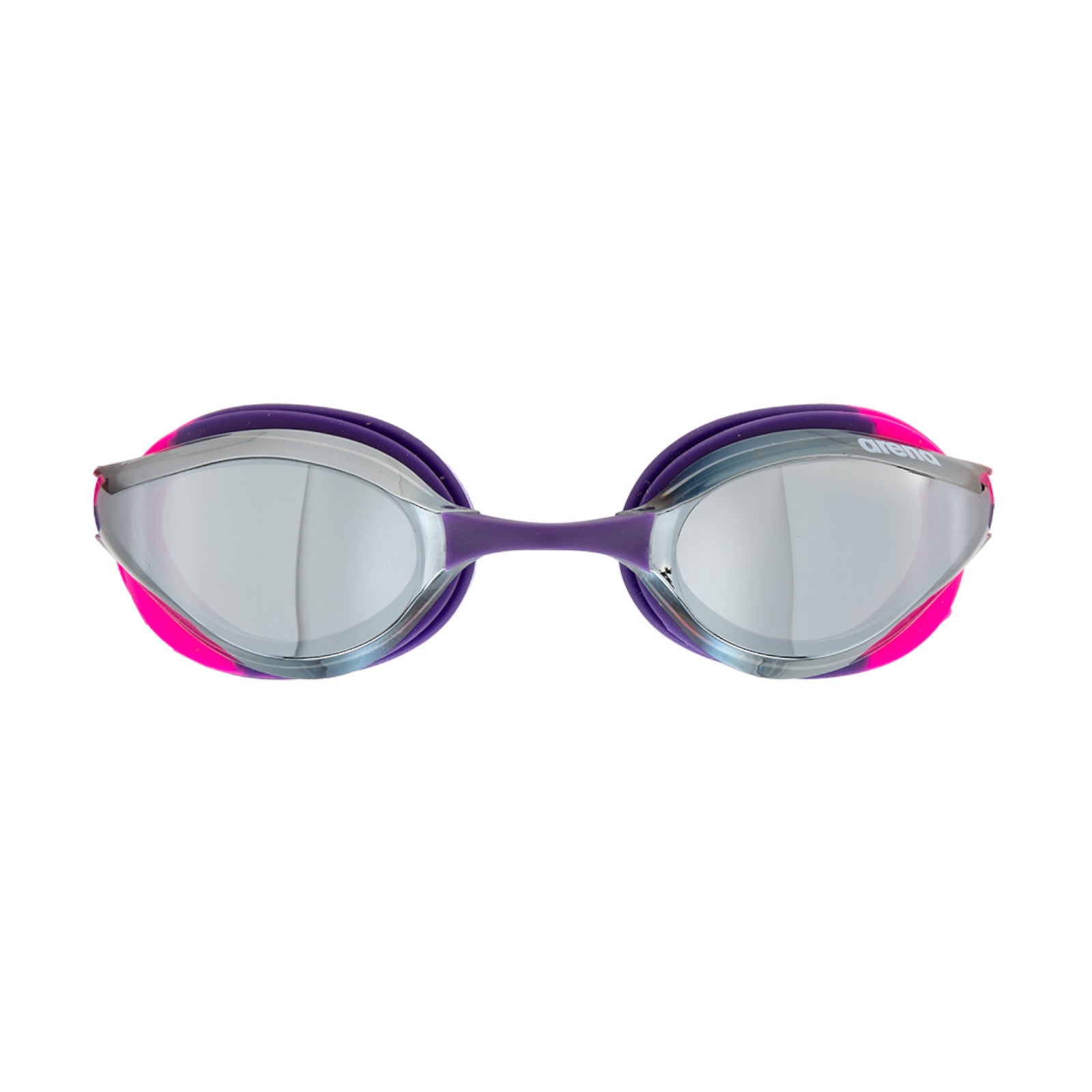 Arena Python Junior Mirror Racing Silver Shocking Pink Plum Kid's Swimming Goggles Alternate 1