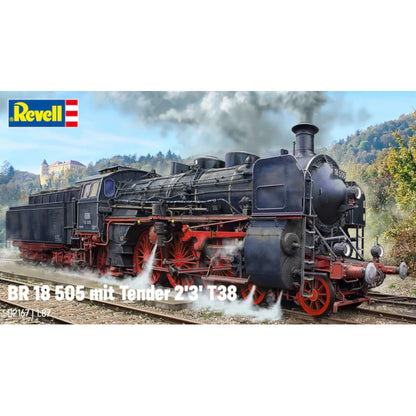 Revell Express Locomotive BR 18 505 with Tender 2'3' T38 Train Model Kit 02167