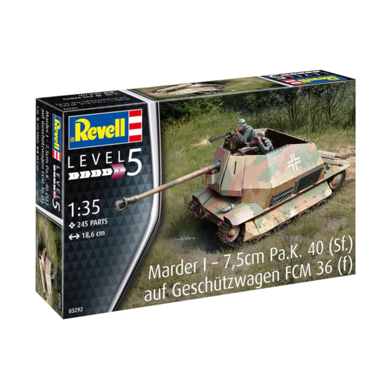 Revell Marder I - 7.5cm Pa.K. 40 (Sf.) auf FCM 36(f) Tank Model Kit 1: 35 German Panzer Hunter I 03292 Alternate 4