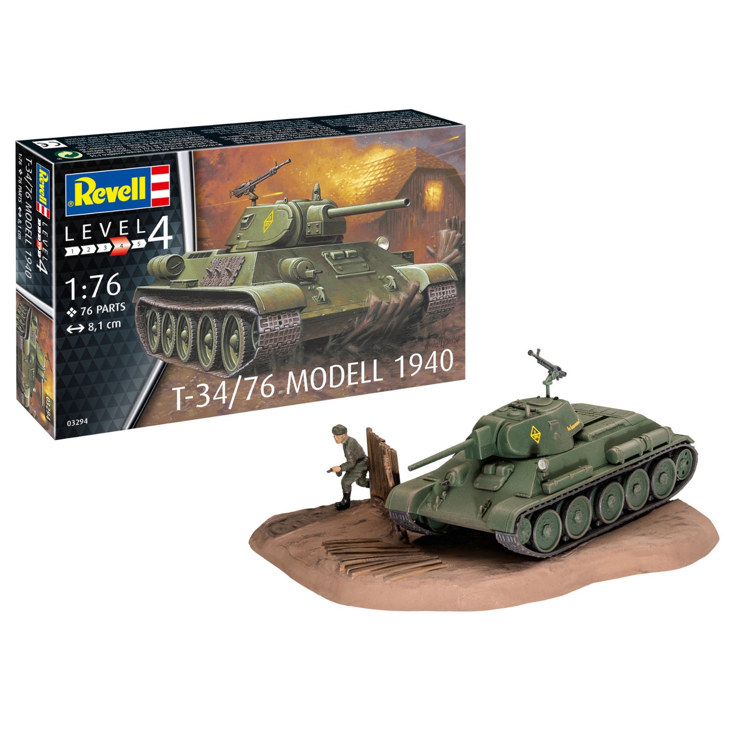 Revell T-34/76 1940 1:76 Scale Tank Model Kit