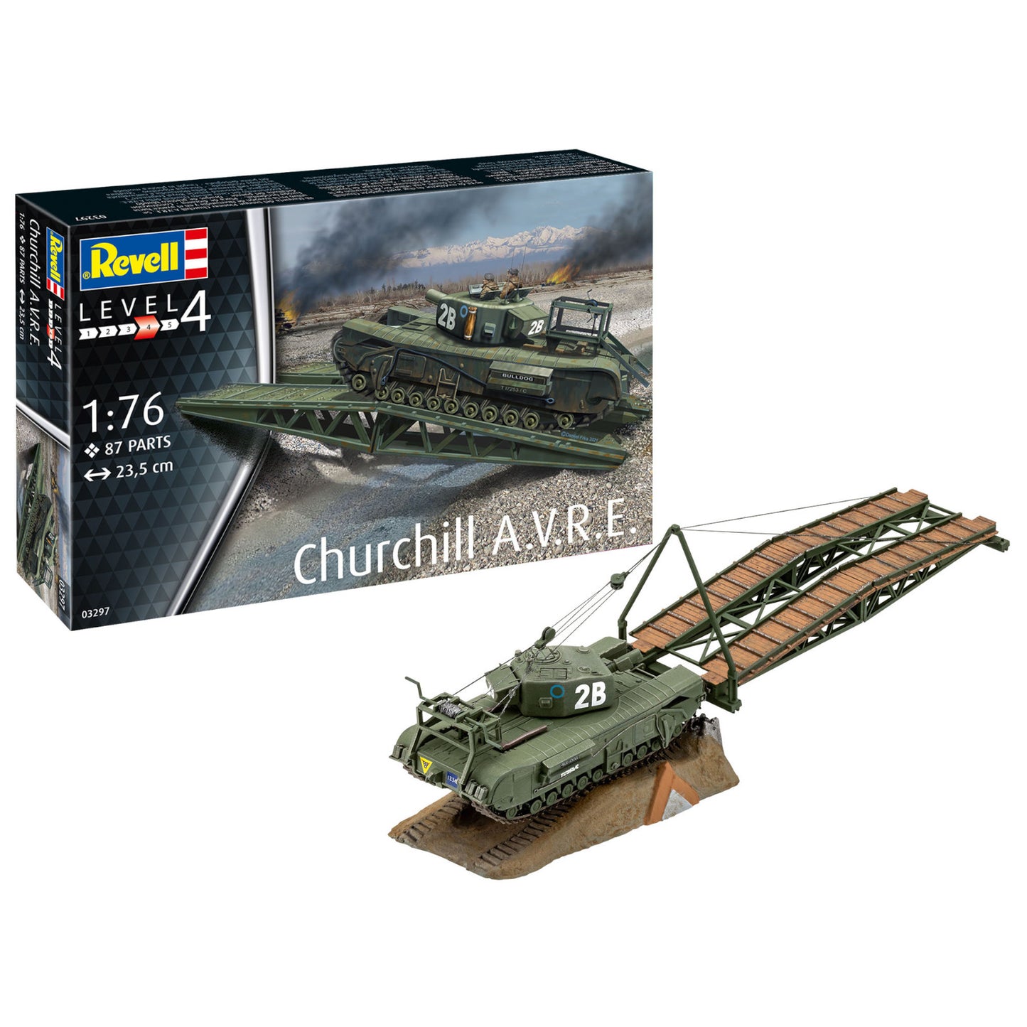 Revell Churchill A.V.R.E. Heavy Machinery Model Kit WW2 Engineer Tank