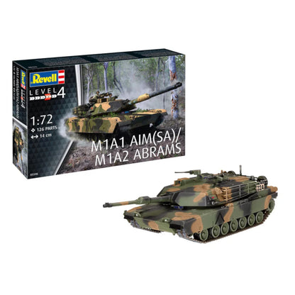 Revell M1A1 AIM(SA)/ M1A2 Abrams Tank Model Kit 1:72 American Battle Tank US Army 03346