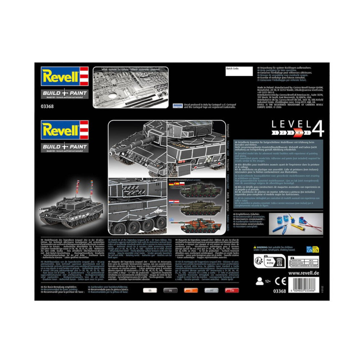 Revell Leopard 2A4 40th Anniversary Special Decoration 03368 Tank Model Kit