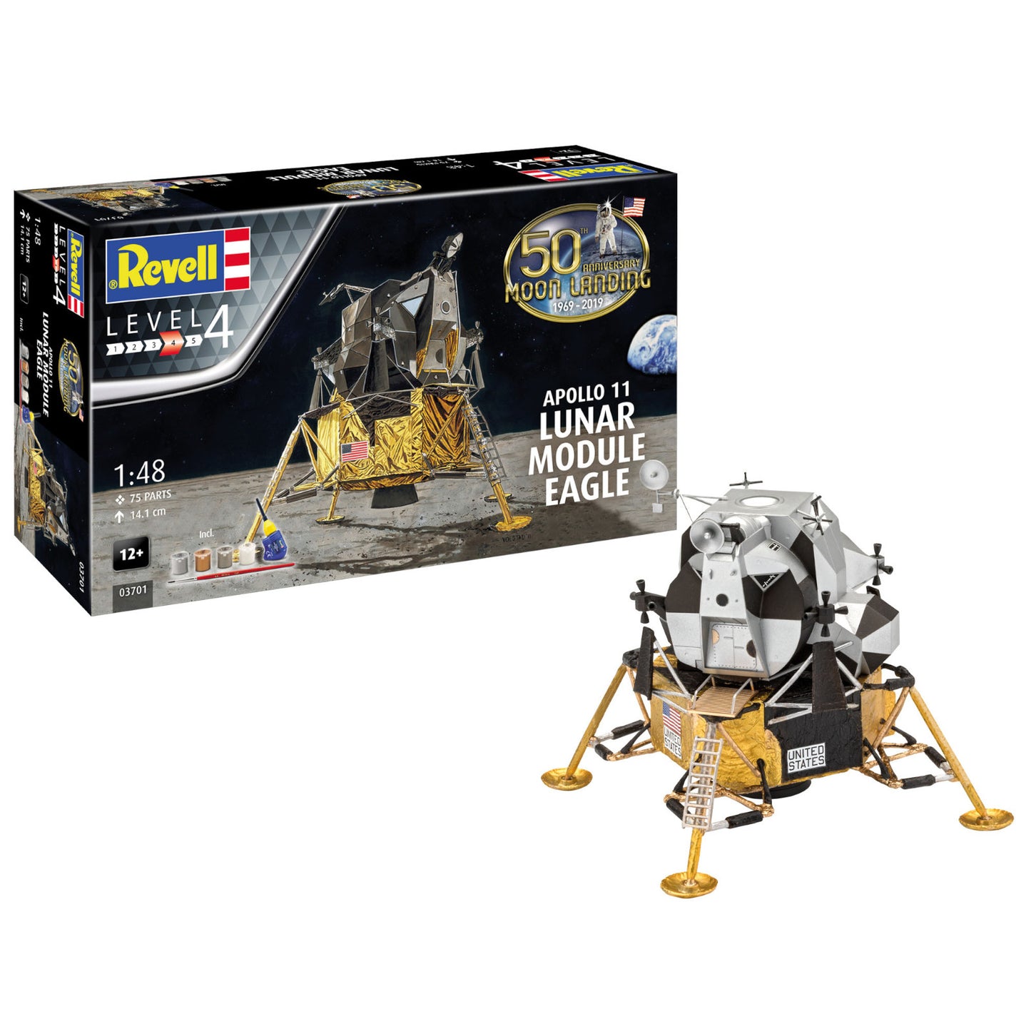 Revell NASA Apollo 11 Lunar Module Eagle 1:48 Spacecraft Model Kit The Eagle Has Landed 03701