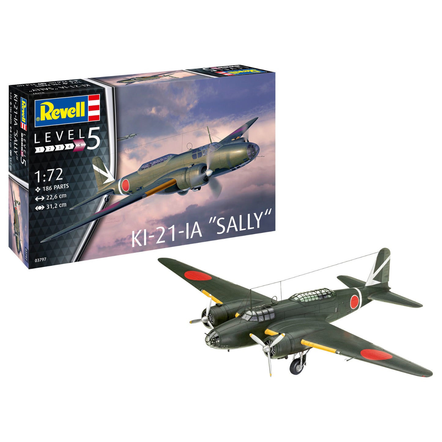 Revell Mitsubishi Ki-21-la "Sally" Plane Model Kit WW2 Japanese Bomber
