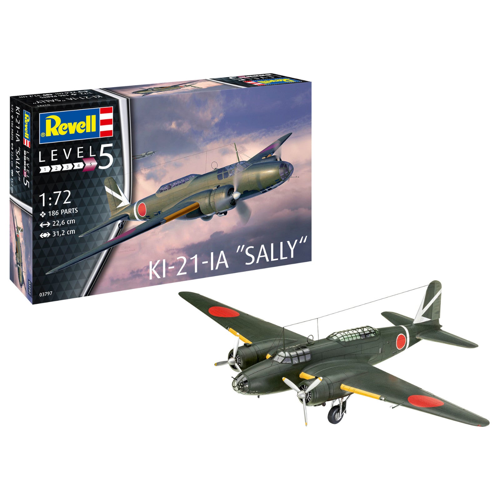 Revell Mitsubishi Ki-21-la "Sally" Plane Model Kit WW2 Japanese Bomber