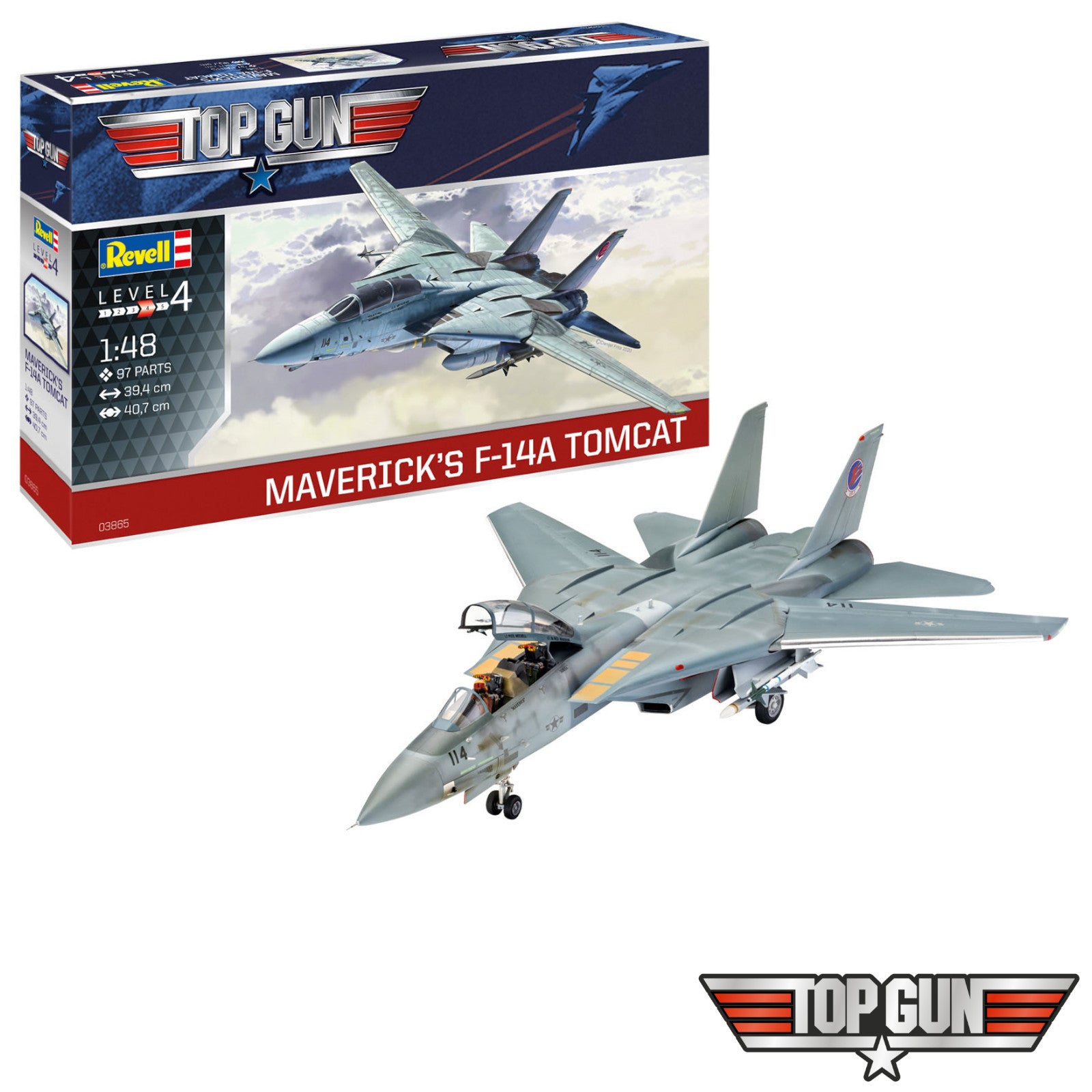 Revell Top Gun 1986 Film Maverick F-14A Tomcat 1:48 Plane Model
