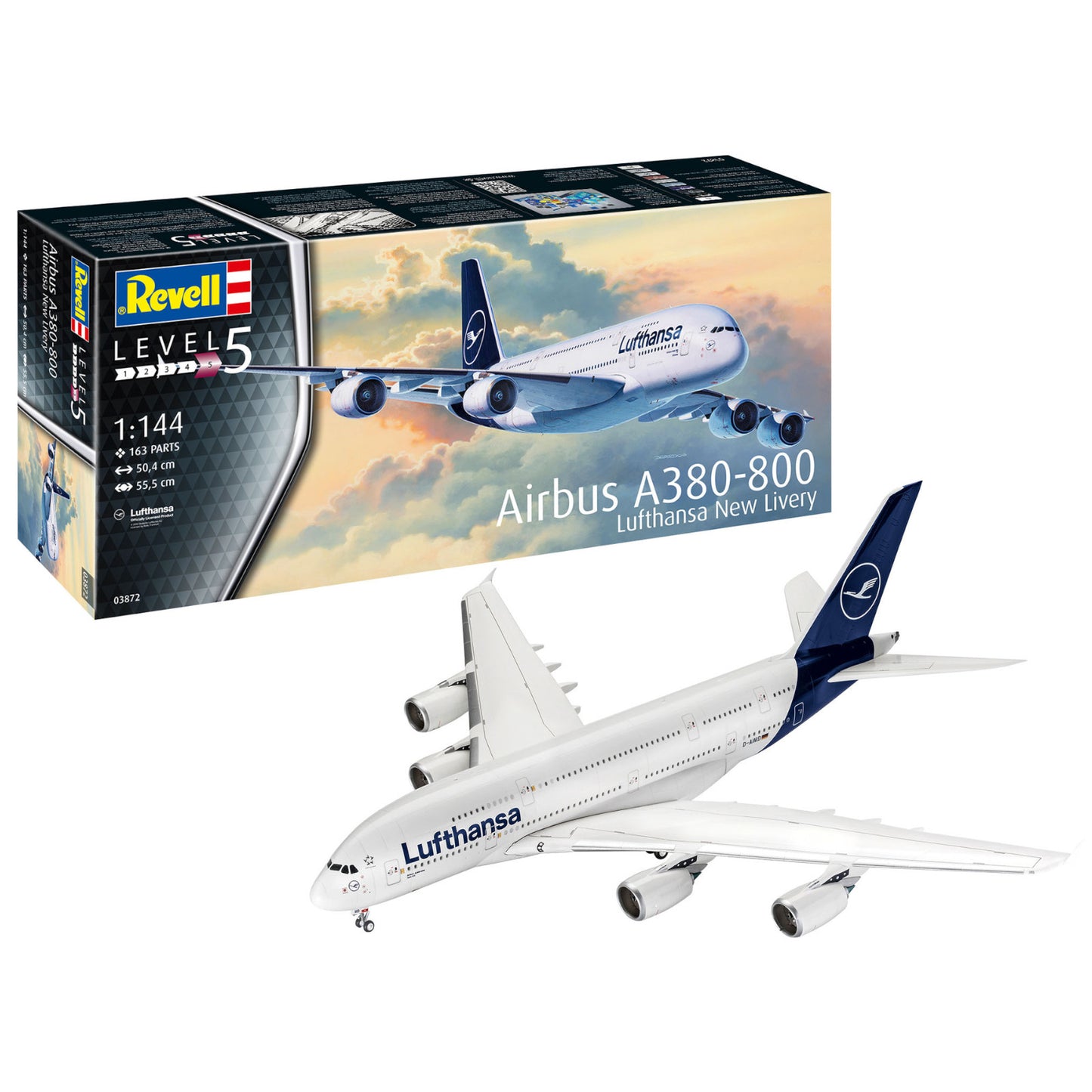 Revell Airbus A380-800 "Lufthansa" New Livery Plane Model Kit 1:144