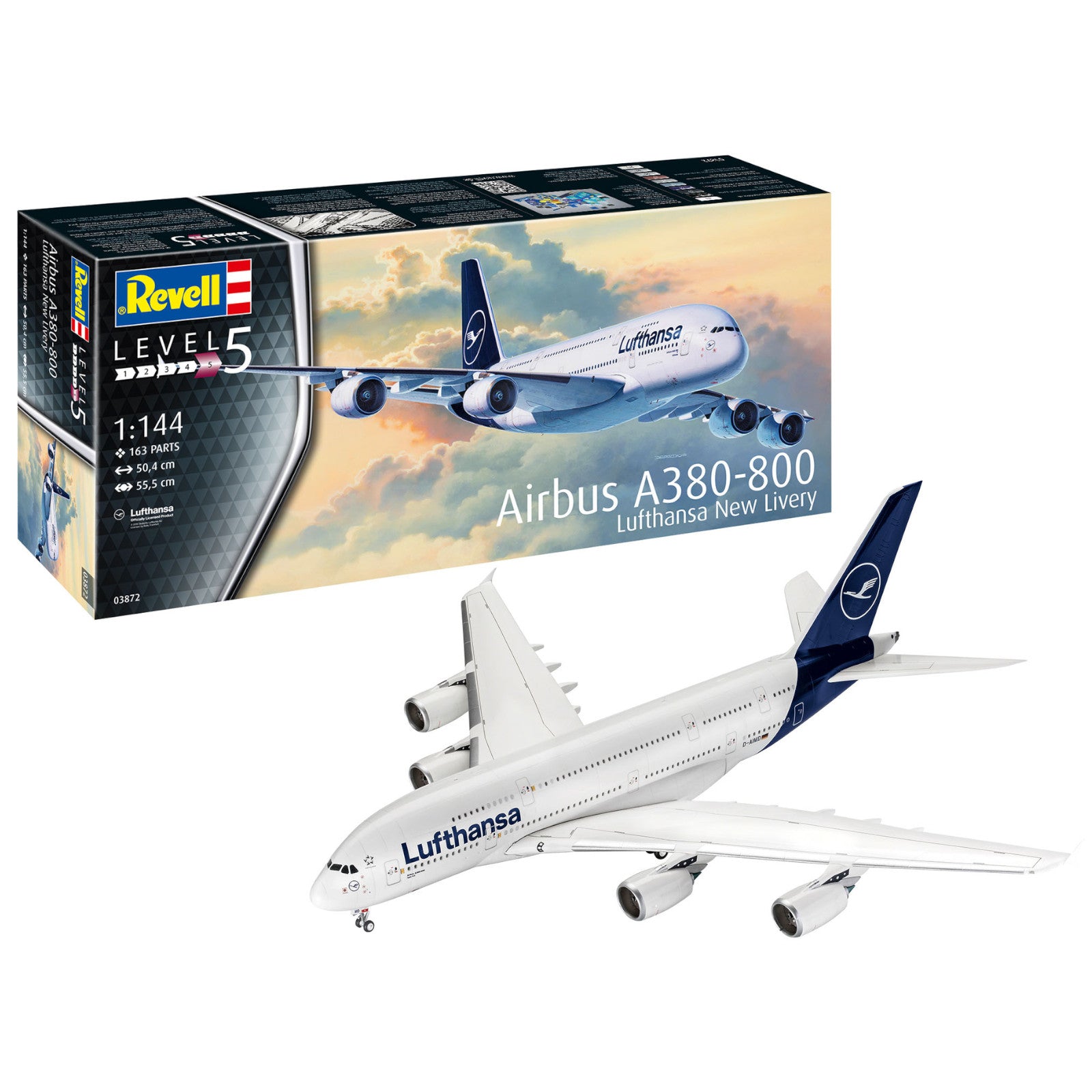 Revell Airbus A380-800 "Lufthansa" New Livery Plane Model Kit 1:144
