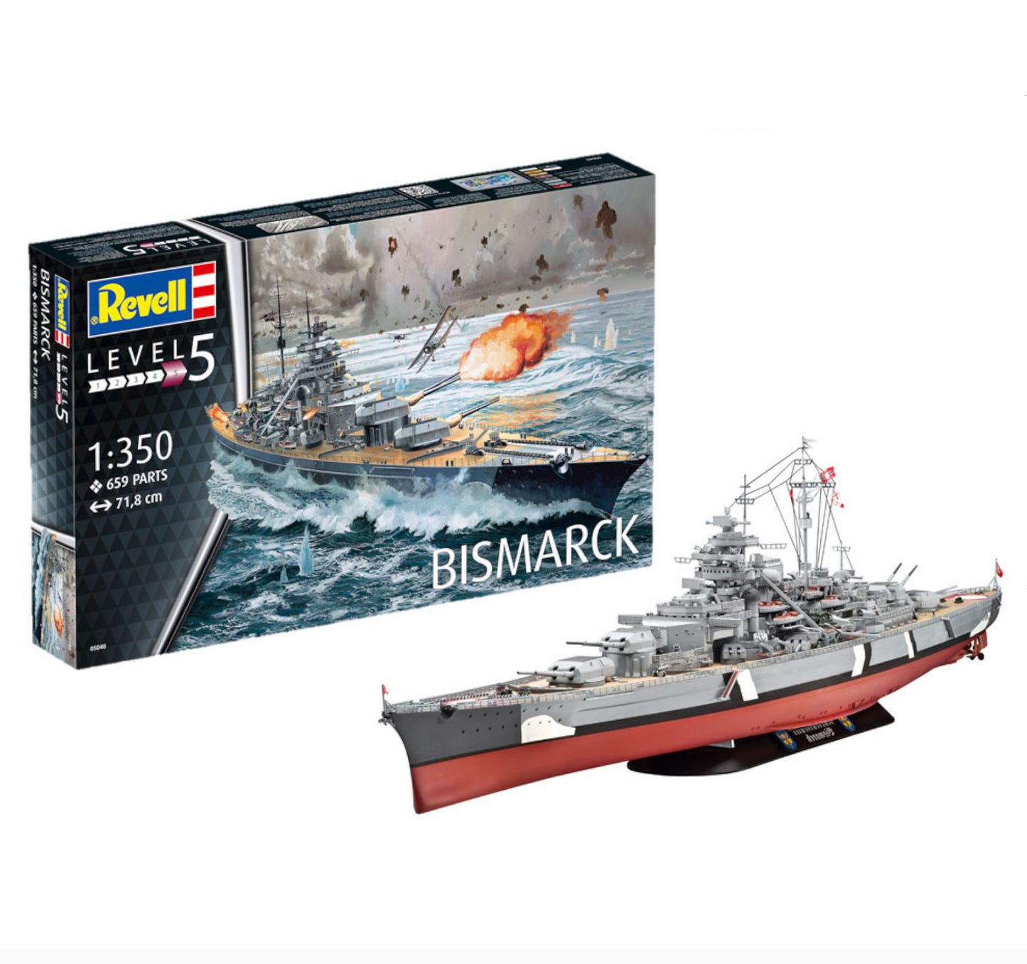 Revell Bismarck Battleship 1:350 Warship Model Kit WW2 German 05040