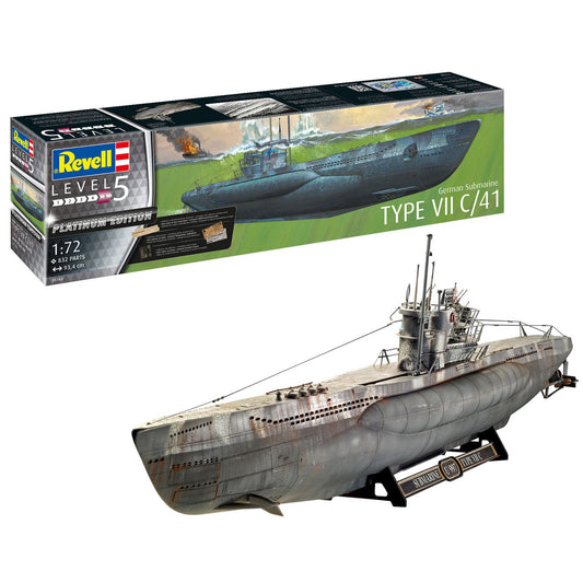 Revell German Submarine Type VII C-41 WW2 U-Boat Model Kit 1:72