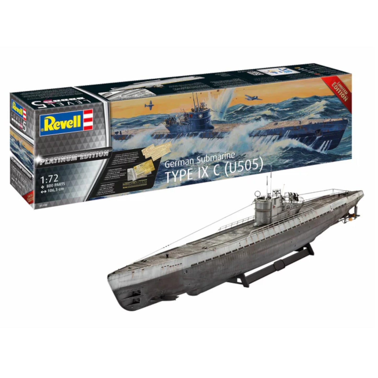 Revell German Submarine Type IX C U505 Platinum Edition 05180 3D Puzzle